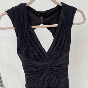 Y2K Vixen Black Ruched Bodycon Mini Dress Size XS